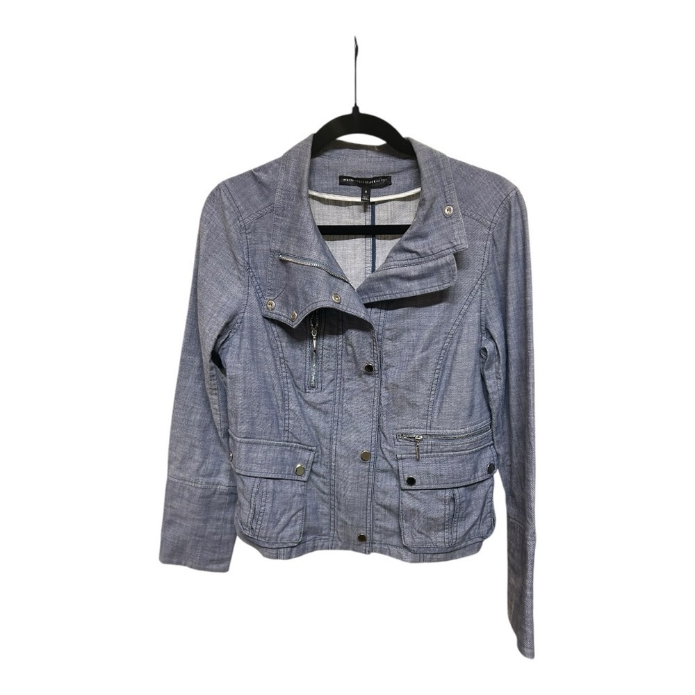 WHBM Women Denim Field Dark Rinse Jacket - Size 8